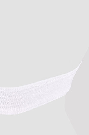 Beyaz Square Wick Straplez Tek Üst Bikini