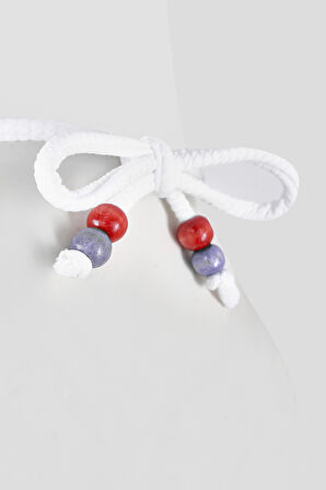 Beyaz Square Wick Straplez Tek Üst Bikini