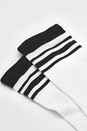 Beyaz Çemberli Bamboo Soket Çorap