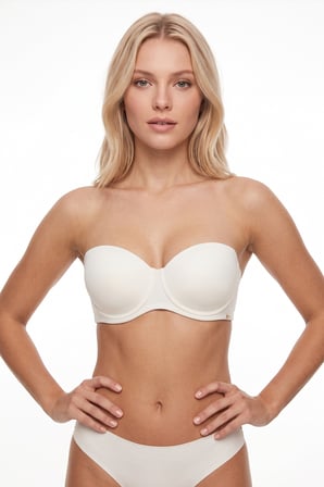 Ekru Soft Straplez Tek Sütyen
