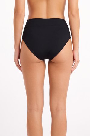Siyah V Yüksek Bel Tek Alt Bikini