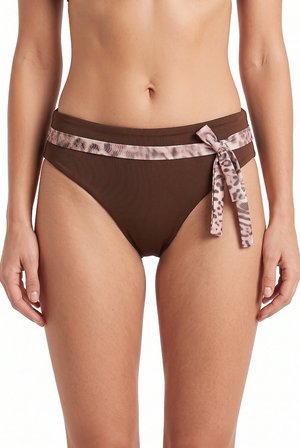 Leopar Bağlama Detaylı Tek Alt Bikini