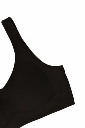 Siyah Fitilli Desteksiz Dikişsiz Sütyen