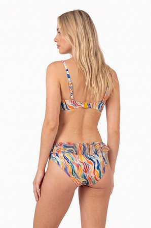 Renkli Rainbow Straplez Tek Üst Bikini