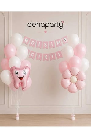 Dehaparty Dişim Çıktı Parti Süsleme Seti Pembe