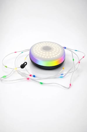 Şarjlı Kamp Lambası RGB Işık Zincirli 6000 mAh USB Type-C Şarjlı LED Kamp Feneri 3.5 Metre Işık Zinciri SOS Modlu
