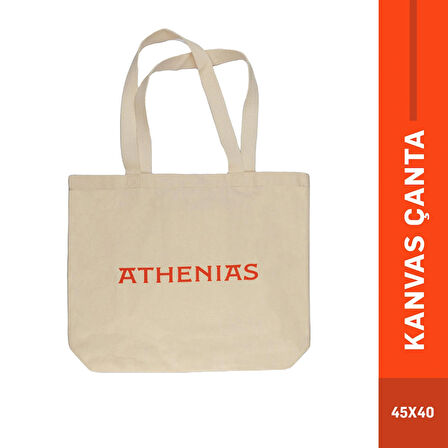 ATHENIAS Kanvas Kumaş Çanta Plaj ve Çok Amaçlı