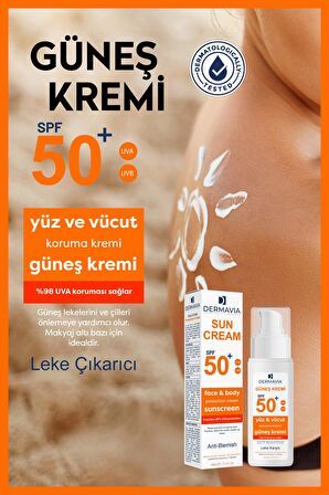 Spf 50 Yüz Ve Vücut Koruma Leke Karşıtı Güneş Kremi 100 ml - Suya Dayanıklı Karma Ciltler