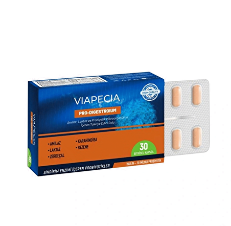 Viapecia Pro-Digestroium Takviye Edici Gıda 30 Bitkisel Tablet