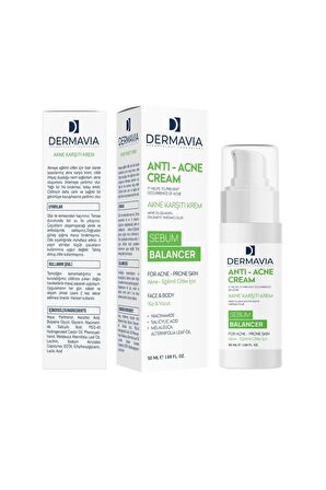 Yüz & Vücut içn Akne Karşıtı Krem Sebum Dengeleyici 50 ml Niacinamide