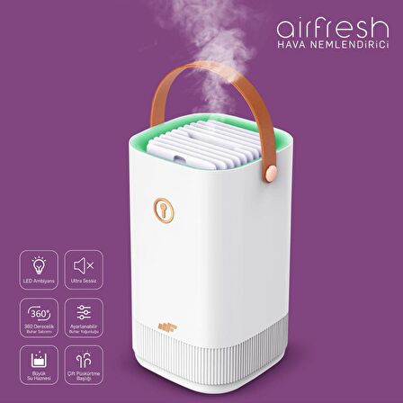 MF Product AirFresh MF0668 Led Işıklı Ultra Sessiz 3300 ml Hava Nemlendirici - Beyaz