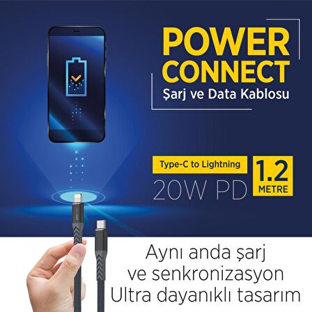 Polosmart PSM76 1.2 Metre Type-c to Lightning Şarj Kablosu Siyah