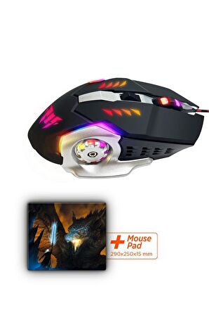 Polosmart PGM24 Kablolu Gaming Mouse + Mouse Pad