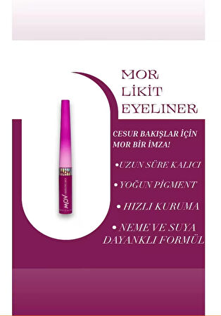MOV Likit Eyeliner – Mor, 3,5 g | Suya ve Neme Dayanıklı