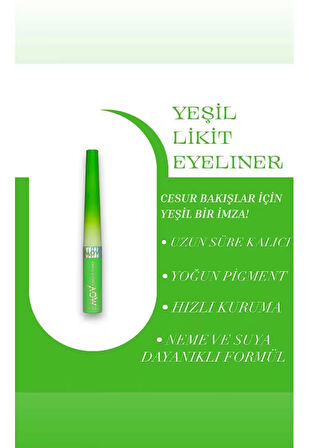 MOV Likit Eyeliner – Yeşil, 3,5 g | Suya Dayanıklı ve Kalıcı