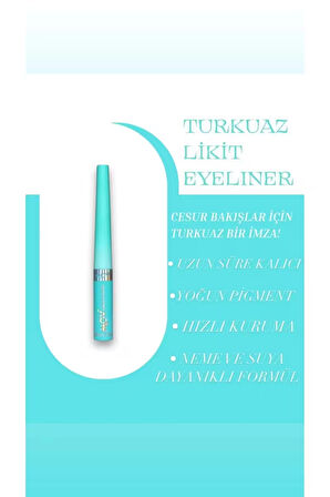 MOV Likit Eyeliner – Turkuaz, 3,5 g | Suya Dayanıklı & Kalıcı