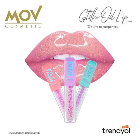 MOV Glitter Lip No:1 Yeşil Dudak Parlatıcısı – Simli ve Nemlendirici Lip Gloss