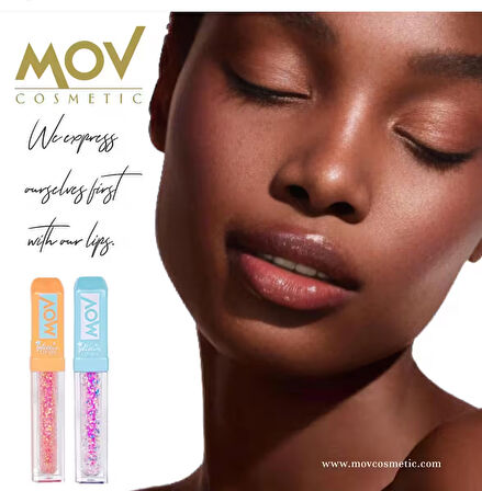 MOV Glitter Lip No:5 Mavi Lip Gloss – Işıltılı & Nemlendirici