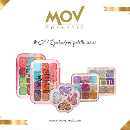 MOV 12’li Far Paleti Glitter No:03 – ışıltılı & mat tonlar – Yüksek Pigmentasyon & Kalıcı Göz Far Paleti