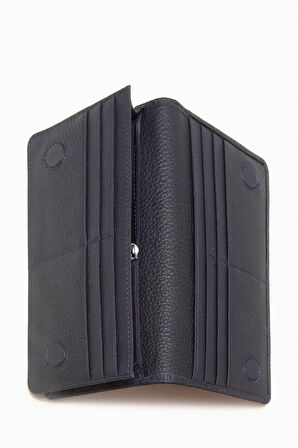 Hakiki Deri RFID Korumalı Telefonlu El Portföyü 804 - Lacivert