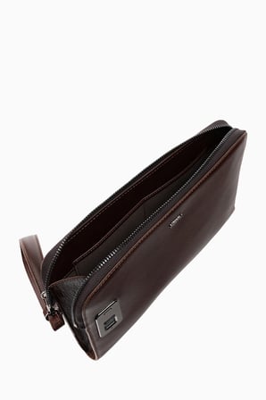 Damy Hakiki Deri Unisex Parmak Okuyuculu El Çantası 8413 - Kahverengi