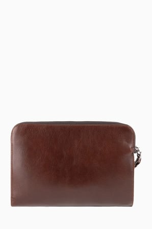 Damy Hakiki Deri Unisex Parmak Okuyuculu El Çantası 8413 - Kahverengi