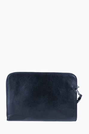 Damy Hakiki Deri Unisex Parmak Okuyuculu El Çantası 8413 - Lacivert