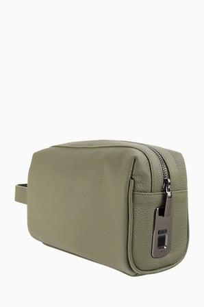 Damy Hakiki Deri Unisex Parmak Okuyuculu El Çantası 8414 - Haki
