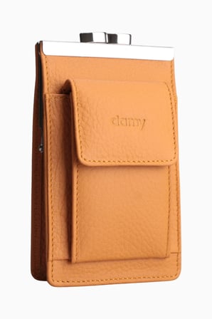 Damy Hakiki Deri Unisex Kartlıklı Sigaralık 701 - Hardal