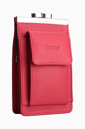 Damy Hakiki Deri Unisex Kartlıklı Sigaralık 701 - Kırmızı