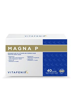 Magna P Magnezyum Ve Vitamin B6 Içeren Takviye Edici Vegan Gıda 40 Saşe