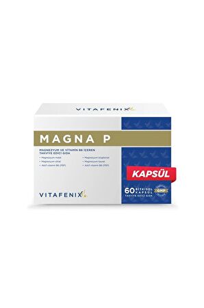 Vitafenix Magna P Magnezyum Ve Vitamin B6 İçeren Kapsül Takviye Edici Gıda VTF-008