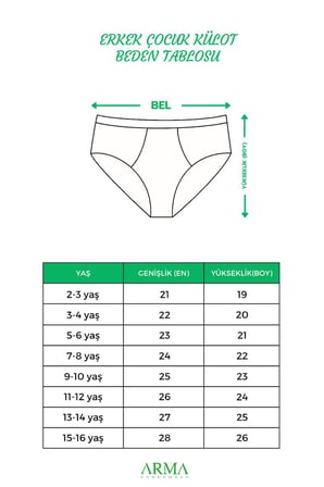 Erkek Çocuk Renkli Külot %100 Pamuk 4'lü Paket