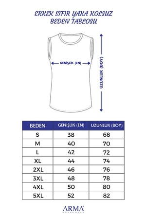 Erkek Pamuklu Tişört Sıfır Kol Sıfır Yaka Kolsuz Atlet 2'li Paket