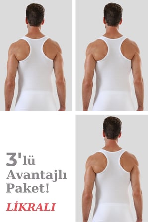 Erkek Pamuklu Likralı Sporcu Atlet 3'lü Paket