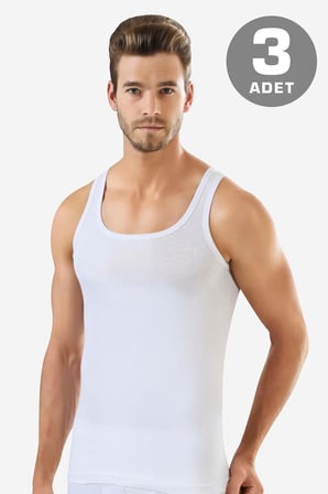 Erkek Ribana Atlet 3'lü Paket %100 Pamuklu