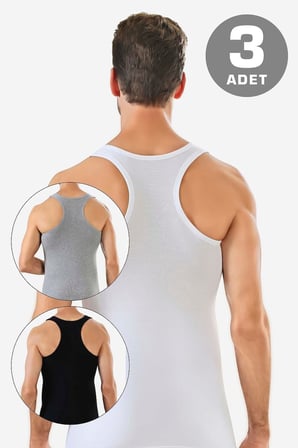 Erkek Pamuklu Sporcu Rambo Atlet 3'lü Paket