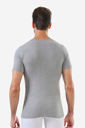 Erkek Sıfır Yaka Kısa Kollu Fanila Tişört %100 Pamuklu Penye 3'lü Paket