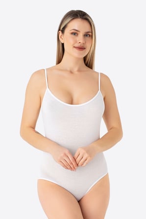Kadın İp Askılı Çıtçıtlı Atlet Body Zıbın Pamuklu Likralı 2'li Paket