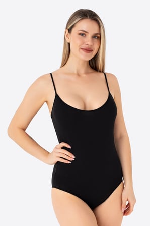 Kadın İp Askılı Çıtçıtlı Atlet Body Zıbın Pamuklu Likralı 2'li Paket