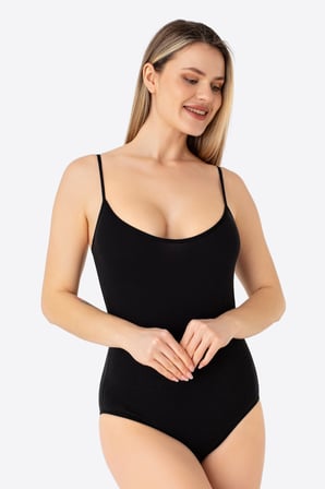 Kadın İp Askılı Çıtçıtlı Atlet Body Zıbın Pamuklu Likralı 2'li Paket