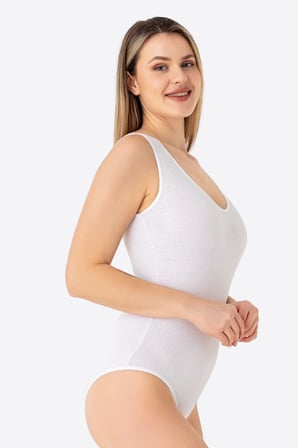 2'li Kadın Çıtçıtlı Atlet / Body Kalın Askılı Pamuklu Likralı