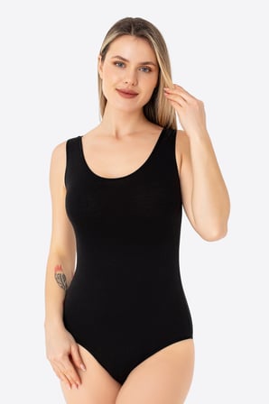 2'li Kadın Çıtçıtlı Atlet / Body Kalın Askılı Pamuklu Likralı