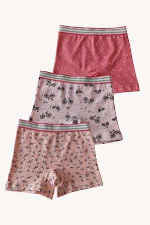 Kız Çocuk Boxer 3'lü Paket Pamuklu Likralı