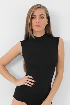 2 Adet Bambu Kadın Balıkçı Yaka Sıfır Kol Body Boğazlı Kolsuz Badi