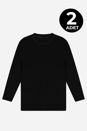 2'li Erkek Çocuk Uzun Kollu Fanila Tişört Badi %100 Pamuklu