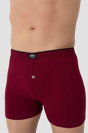 Erkek Düğmeli Boxer 3'lü Paket %100 Pamuklu Penye