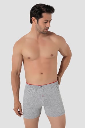 6'lı Paket Erkek Penye Havlu Bel Boxer %100 Pamuk