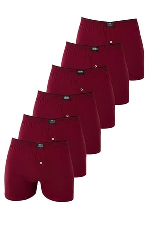 6'lı Paket Erkek Penye Havlu Bel Boxer %100 Pamuk