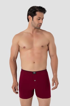 6'lı Paket Erkek Penye Havlu Bel Boxer %100 Pamuk